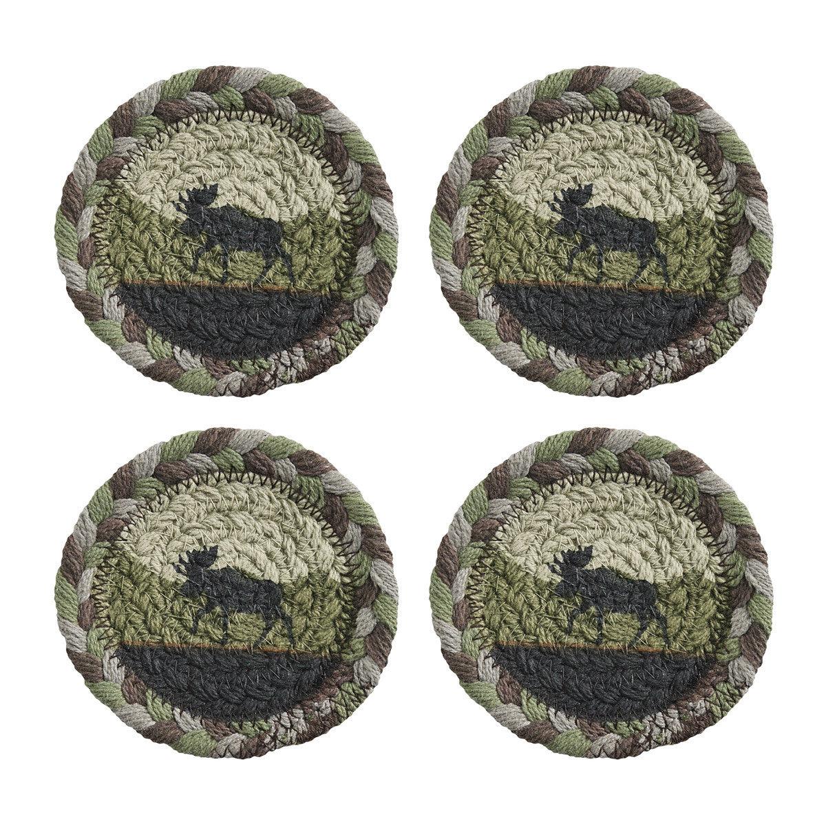 Moose Braided Coasters Set Of 4 - Park Designs