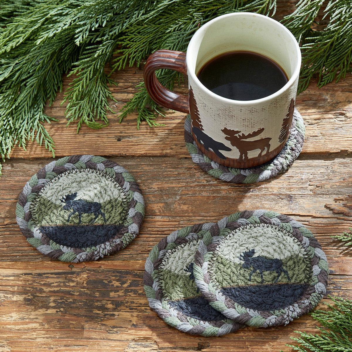 Moose Braided Coasters Set Of 4 - Park Designs