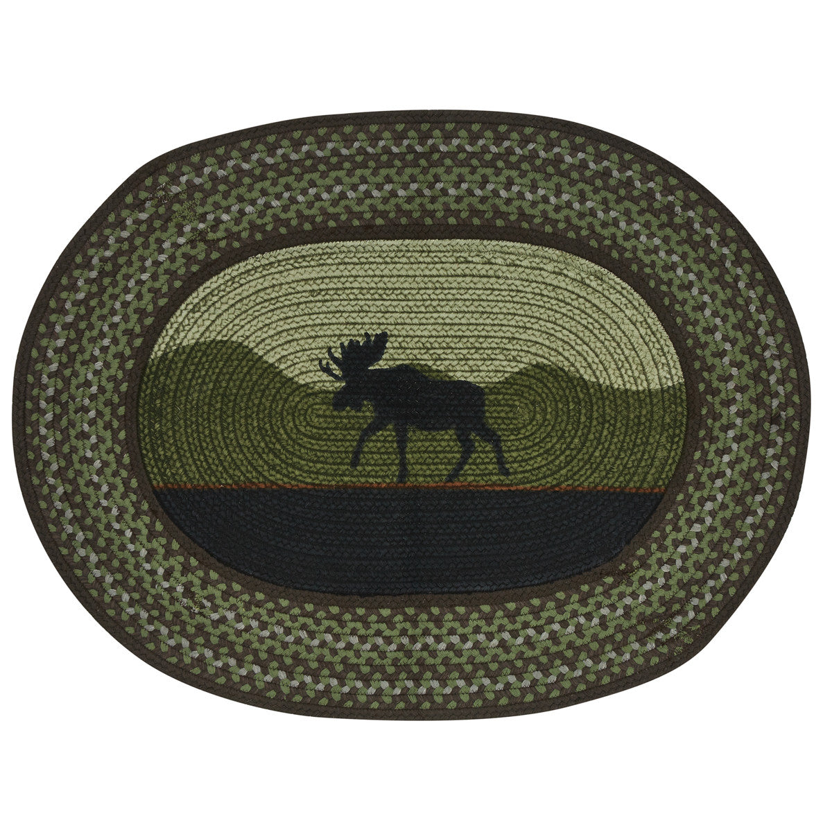 Moose Braided Rug 32" X 42" - Set of 2 Park Designs - The Fox Decor