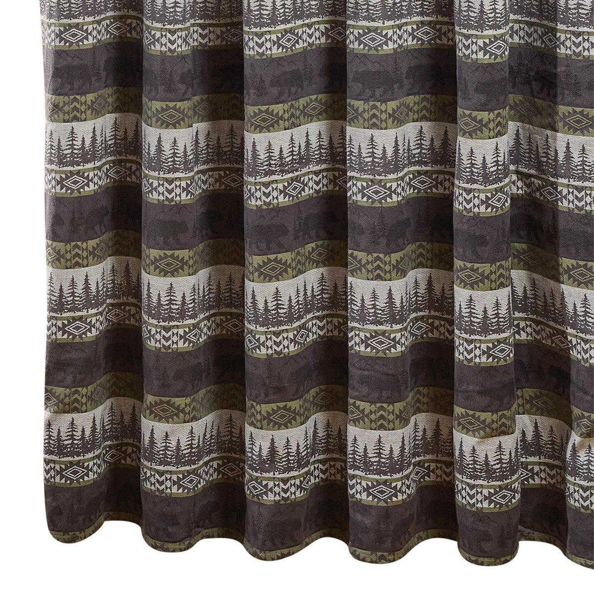 Set of 2 Green Mountain Bear Shower Curtain - Park Designs - The Fox Decor