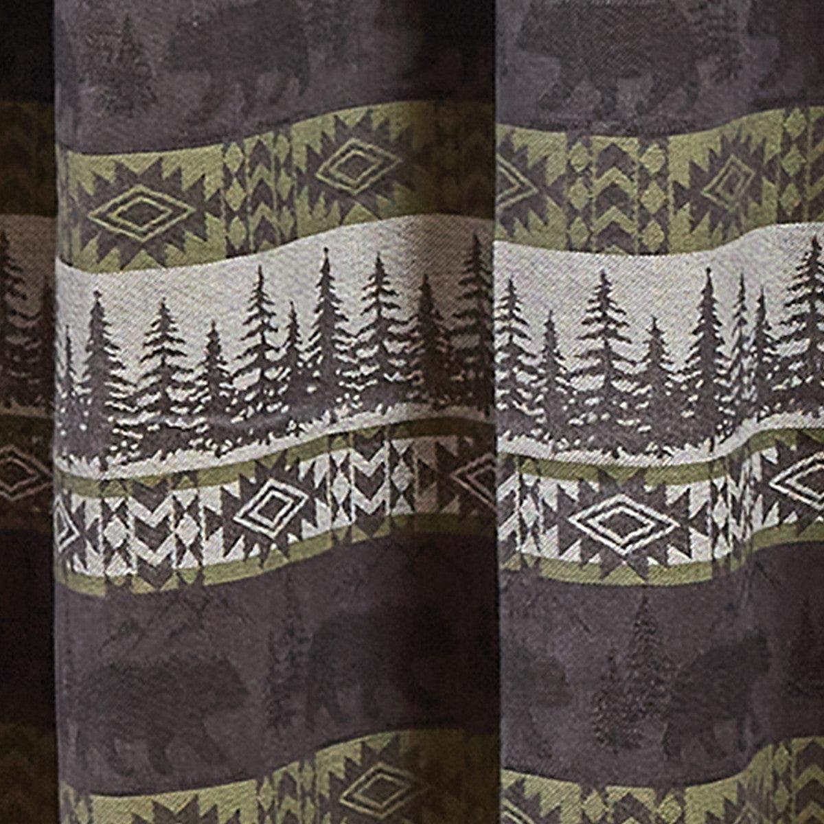 Set of 2 Green Mountain Bear Shower Curtain - Park Designs