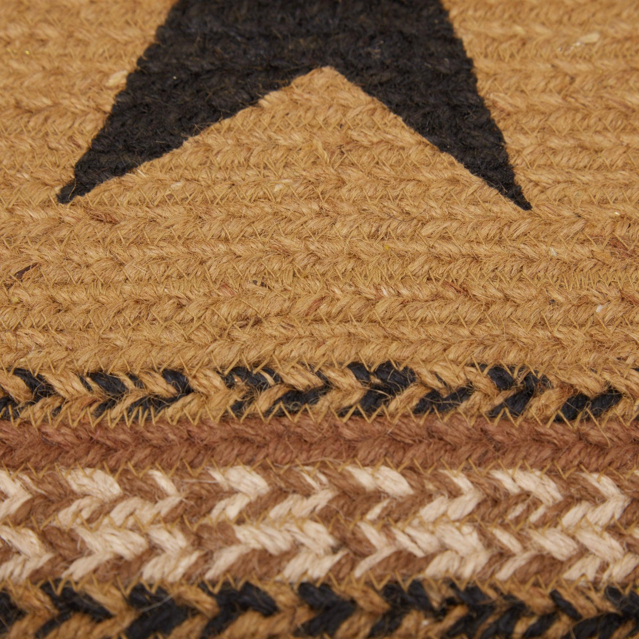 Kettle Grove Jute Braided Rug Oval Stencil Stars 20"x30" VHC Brands