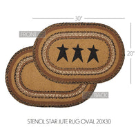 Kettle Grove Jute Braided Rug Oval Stencil Stars 20