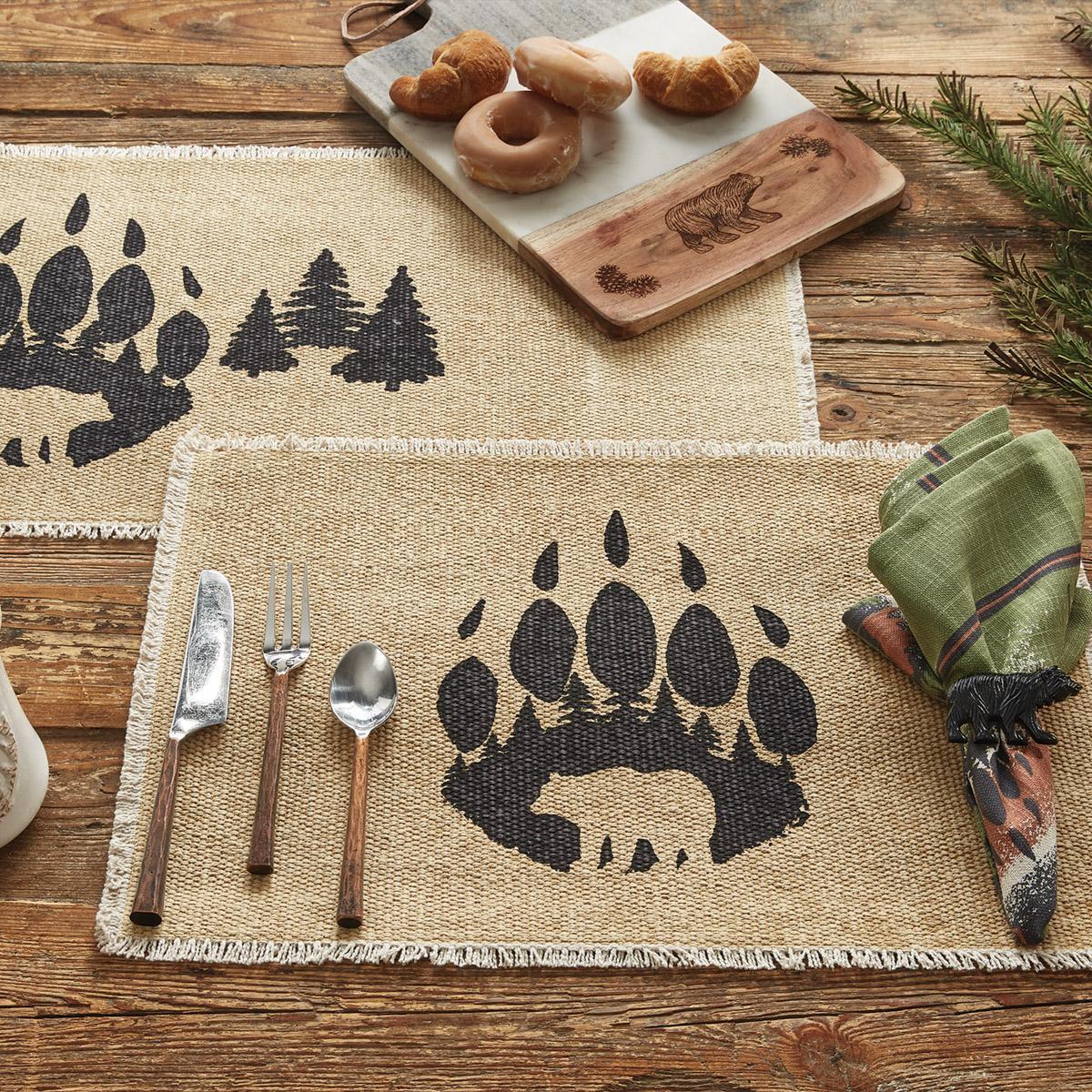 Bear Paw Placemats - Set of 6 Park Designs - The Fox Decor