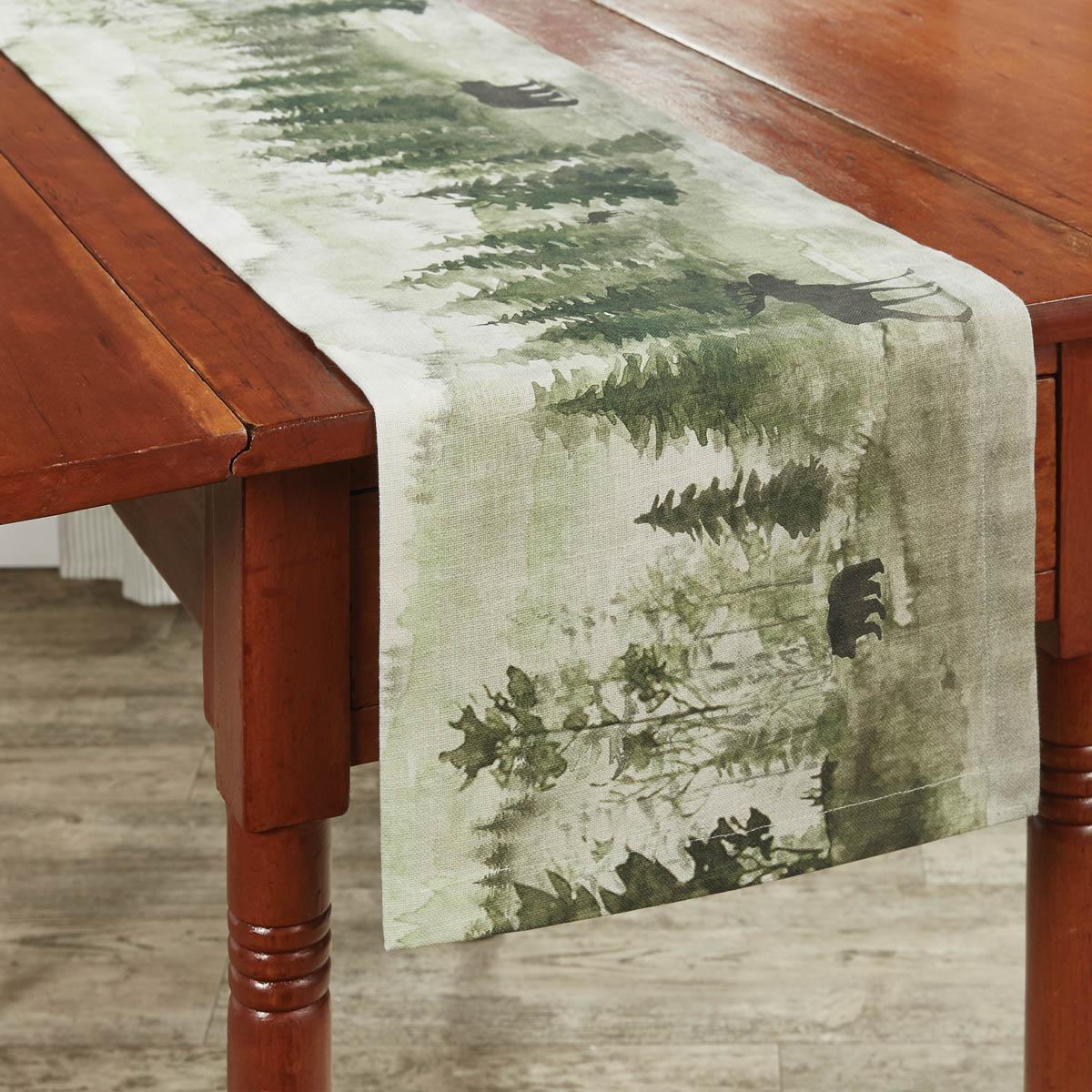 Watercolor Wildlife Table Runner 54"L - The Fox Decor