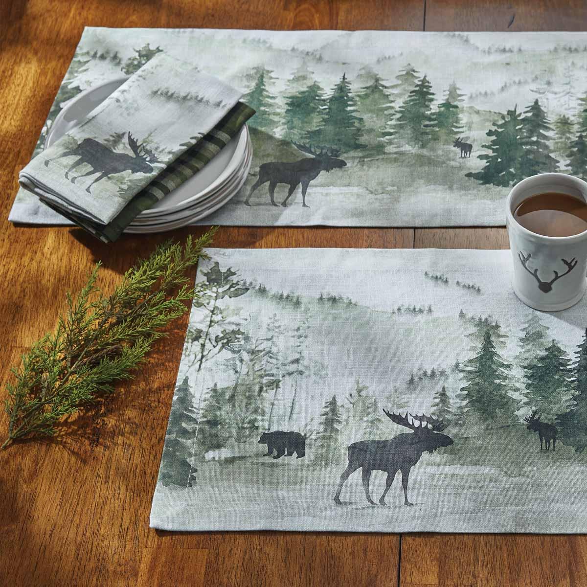 Watercolor Wildlife Table Runner 54"L - The Fox Decor