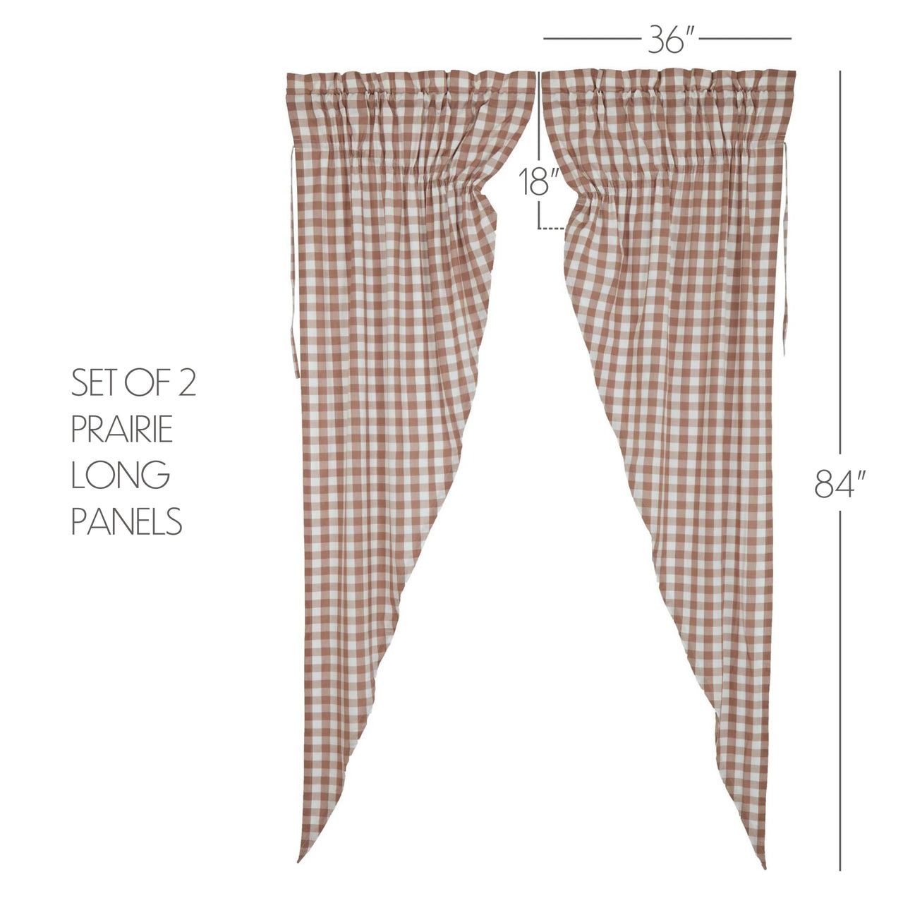 Annie Buffalo Portabella Check Prairie Long Panel Set of 2 84x36x18 VHC Brands