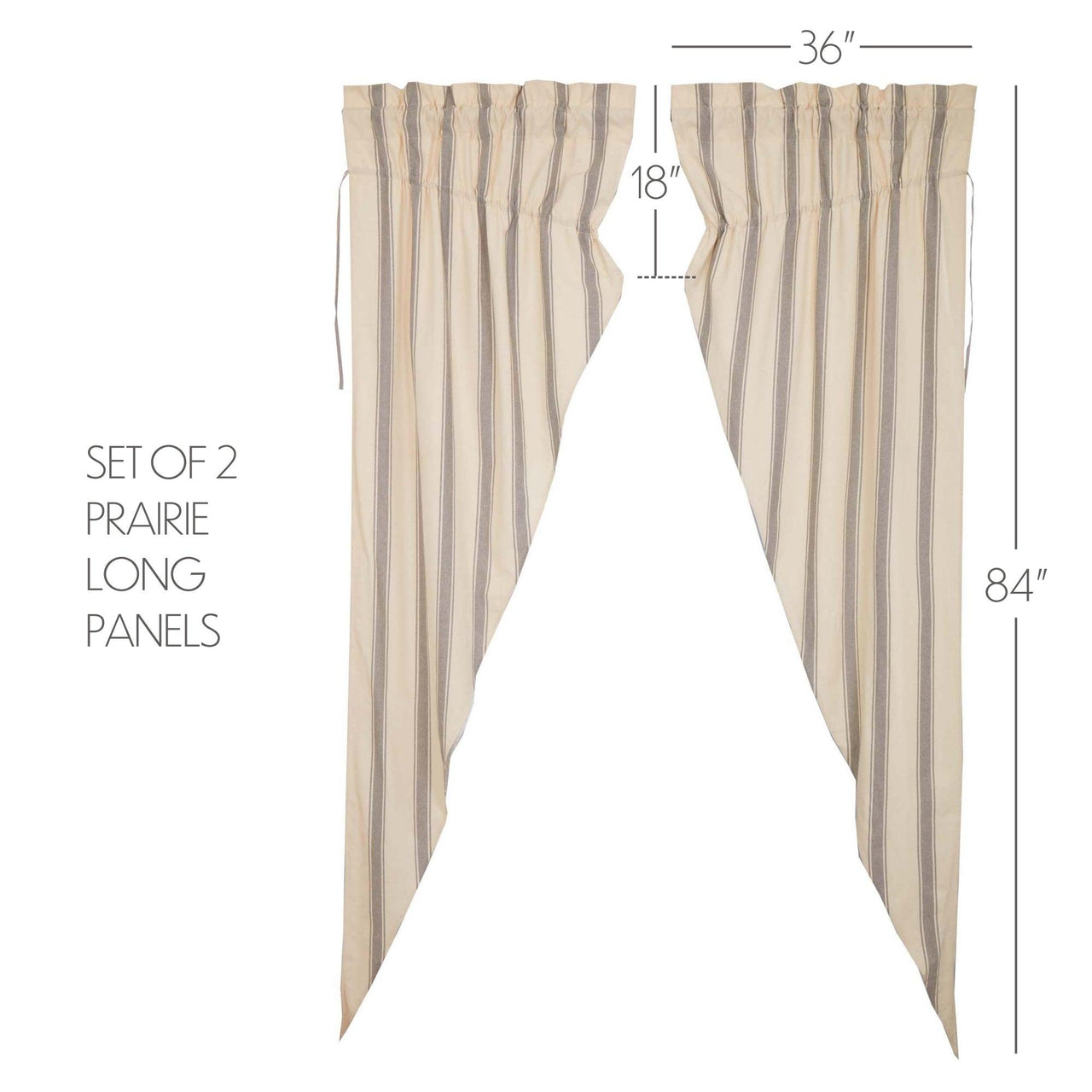 Grace Grain Sack Stripe Prairie Long Panel Set of 2 84x36x18 VHC Brands - The Fox Decor