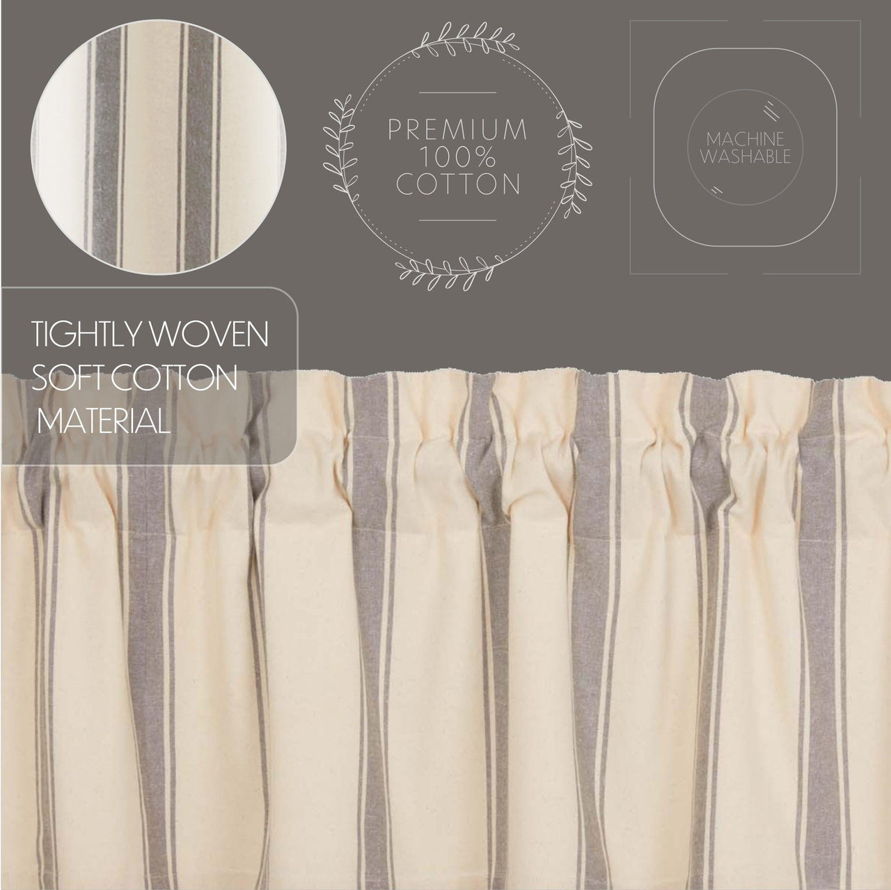 Grace Grain Sack Stripe Prairie Long Panel Set of 2 84x36x18 VHC Brands - The Fox Decor