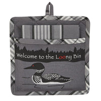 Welcome To The Loony Bin Pocket Potholder Set - The Fox Decor