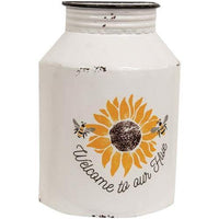 Welcome to Our Hive Distressed Half Milk Can - The Fox Decor