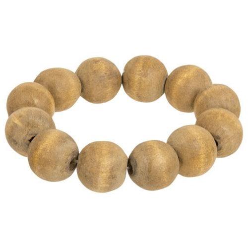 Wooden Round Bead Candle Ring - The Fox Decor