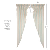 Thumbnail for Grain Sack Aqua Prairie Long Panel Set of 2 84x36x18 VHC Brands - The Fox Decor