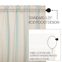 Thumbnail for Grain Sack Aqua Prairie Long Panel Set of 2 84x36x18 VHC Brands