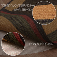 Thumbnail for Wyatt Stenciled Bear Jute Braided Rug Half Circle 16.5