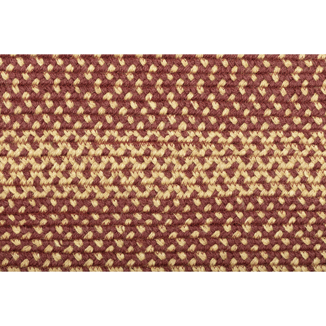 Burgundy Tan Jute Braided Rug Oval with Rug Pad 27"x48" VHC Brands