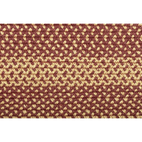Burgundy Tan Jute Braided Rug Oval with Rug Pad 27