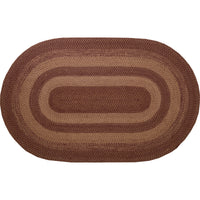 Thumbnail for Burgundy Tan Jute Braided Rug Oval with Rug Pad 5'x8' VHC Brands