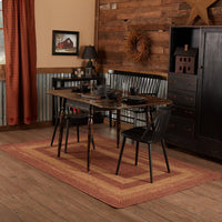 Thumbnail for Burgundy Tan Jute Rug Rect w/ Pad 60x96 - The Fox Decor