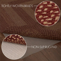 Thumbnail for Burgundy Tan Jute Rug Rect w/ Pad 60x96 - The Fox Decor