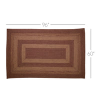Thumbnail for Burgundy Tan Jute Rug Rect w/ Pad 60x96 - The Fox Decor