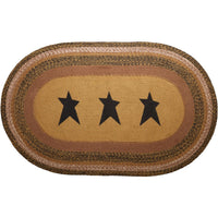 Kettle Grove Jute Rug Oval Stencil Star w/ Pad 36x60 - The Fox Decor