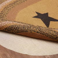 Kettle Grove Jute Rug Oval Stencil Star w/ Pad 36x60 - The Fox Decor