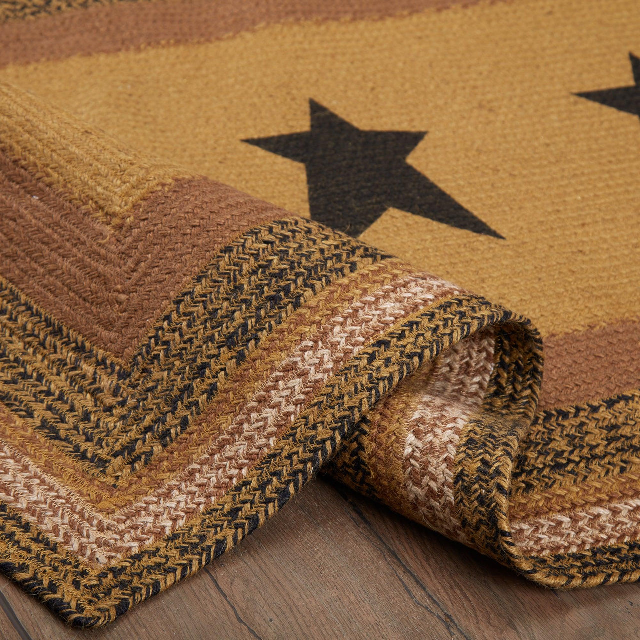 Kettle Grove Jute Rug Rect Stencil Star w/ Pad 36x60 - The Fox Decor
