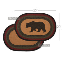 Wyatt Stenciled Bear Jute Braided Rug Oval 0