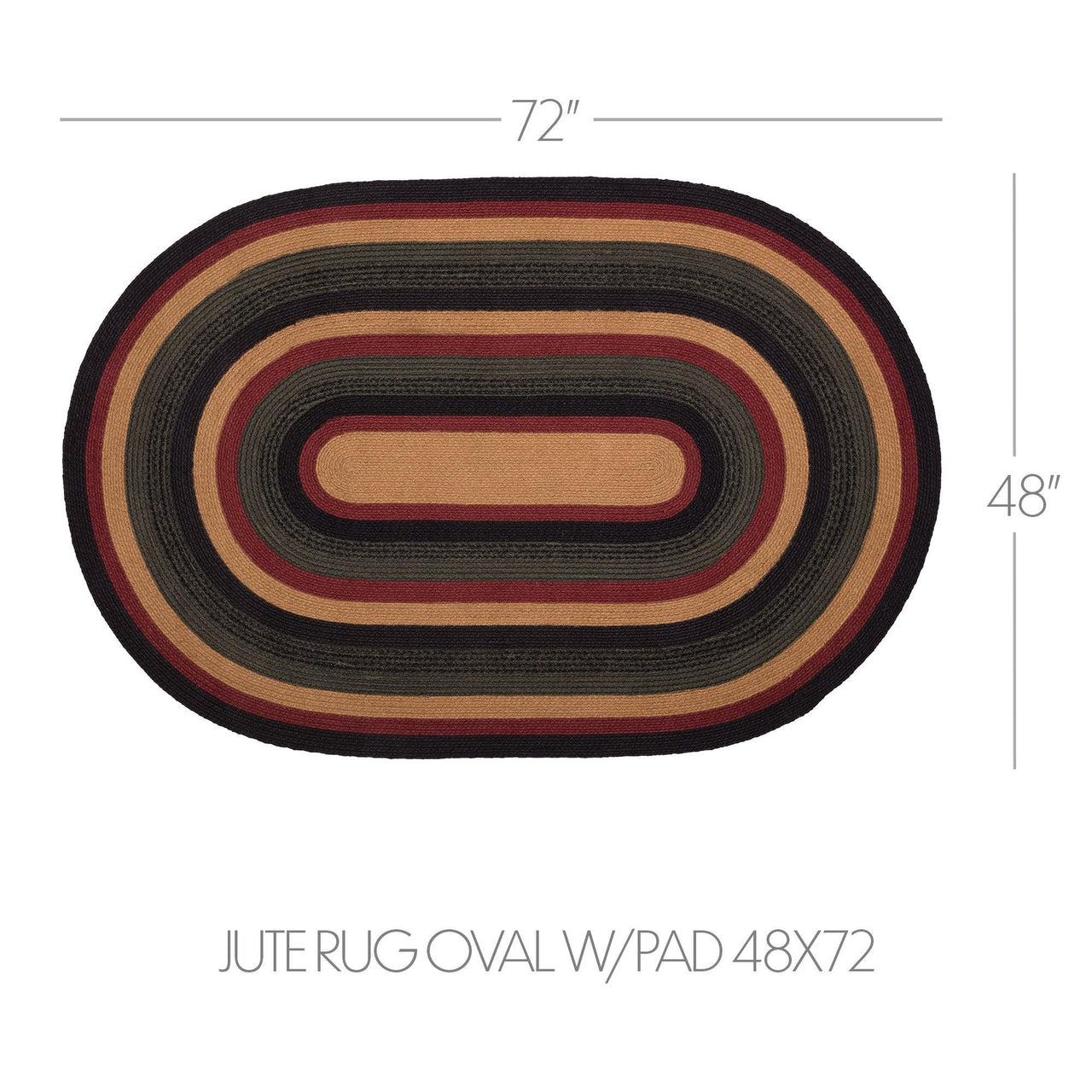 Wyatt Jute Rug Oval w/ Pad 48x72 - The Fox Decor