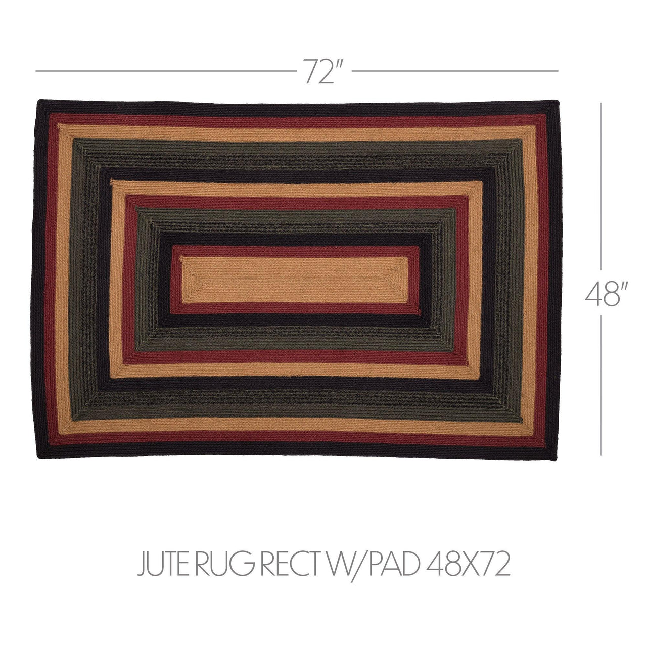 Wyatt Jute Rug Rect w/ Pad 48x72 - The Fox Decor