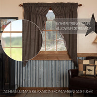 Thumbnail for Kettle Grove Plaid Prairie Short Panel Curtain Scalloped Set of 2 63x36x18 - The Fox Decor