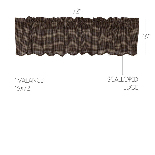 Kettle Grove Plaid Valance Curtain Scalloped16x72 - The Fox Decor