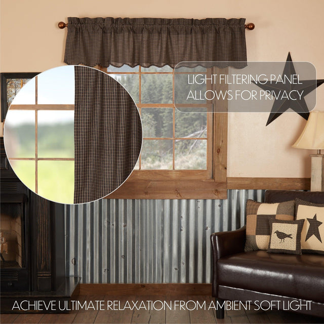 Kettle Grove Plaid Valance Curtain Scalloped16x72 - The Fox Decor