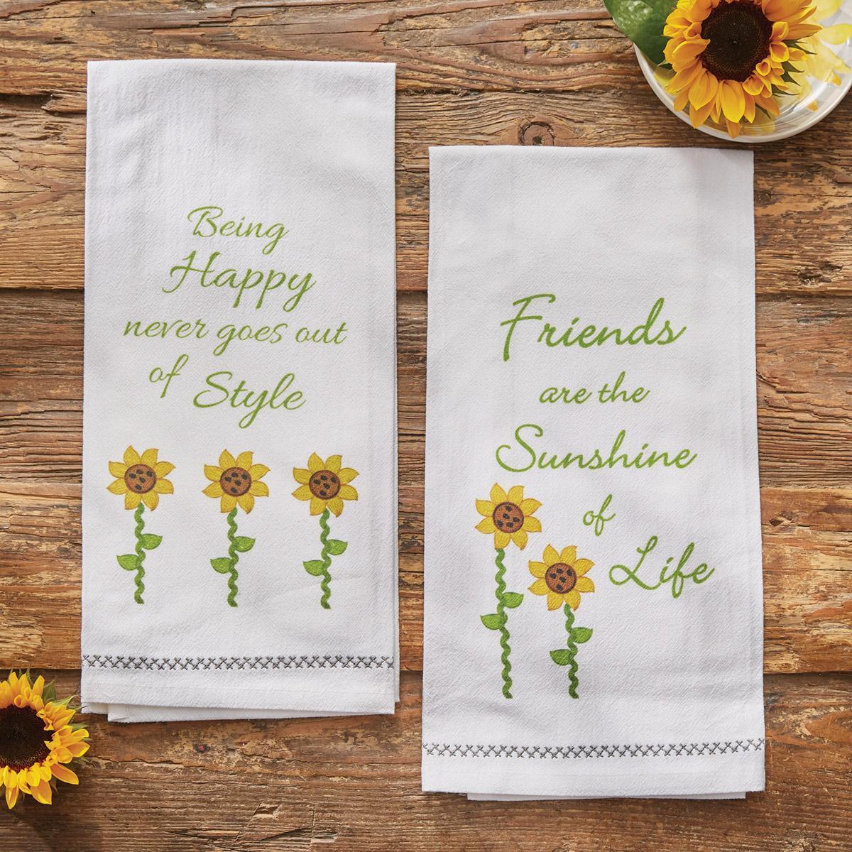Being Happy Dishtowels - Park Designs - The Fox Decor