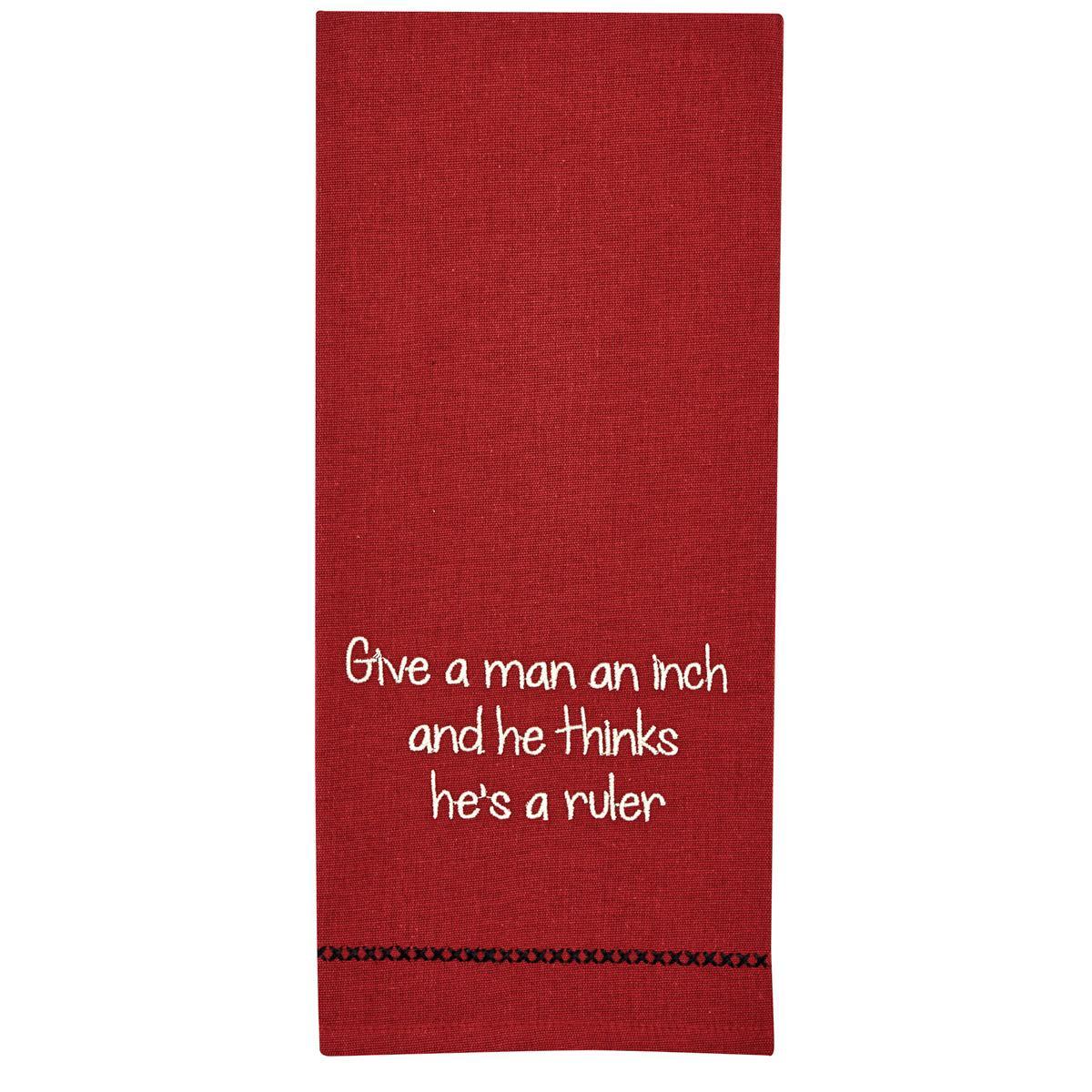Give A Man Sentiment Dishtowel - Set of 2 Park Designs - The Fox Decor
