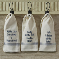 Life Is Better Embroidered Sentiment Dishtowel - Set of 2 Park Designs - The Fox Decor