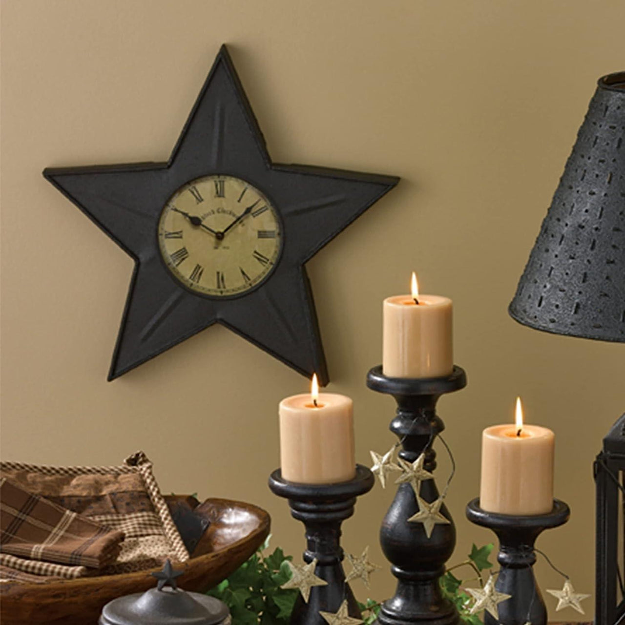 Star Metal Clock - Black Park Designs - The Fox Decor