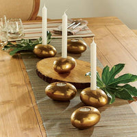Thumbnail for Gold Pebble Tealight Holder Set of 2 Park Designs - The Fox Decor