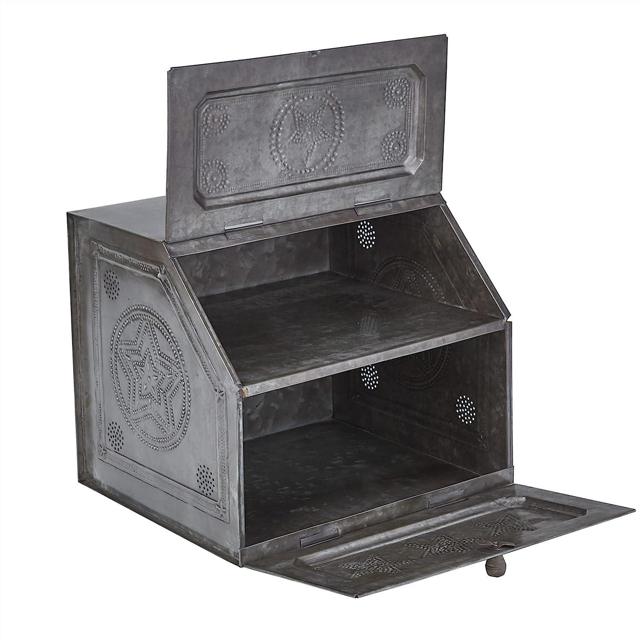 Star Metal Bread Box - Galvanized - Park Designs - The Fox Decor