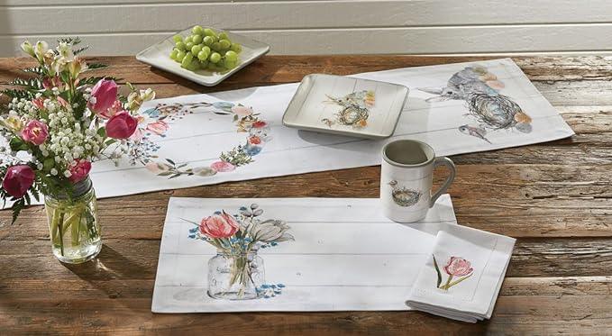 Farmhouse Spring Embroidered Napkin Set of 4 Park Designs - The Fox Decor