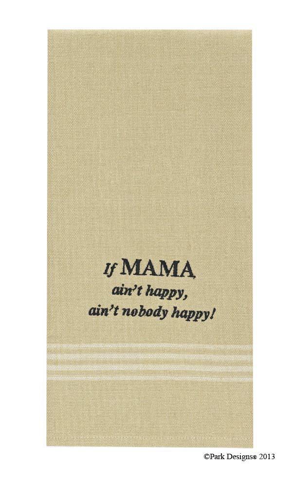 If Mama Ain't Happy Embroidered Dishtowel - Set of 2 Park Designs - The Fox Decor