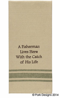 A Fisherman Lives Here Dishtowel - Set of 2 Park Designs - The Fox Decor