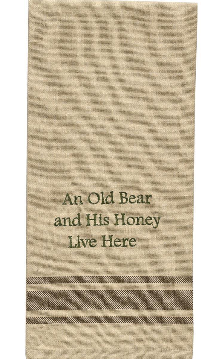 An Old Bear And Honey Live Here Dishtowel - Set of 2 Park Designs - The Fox Decor
