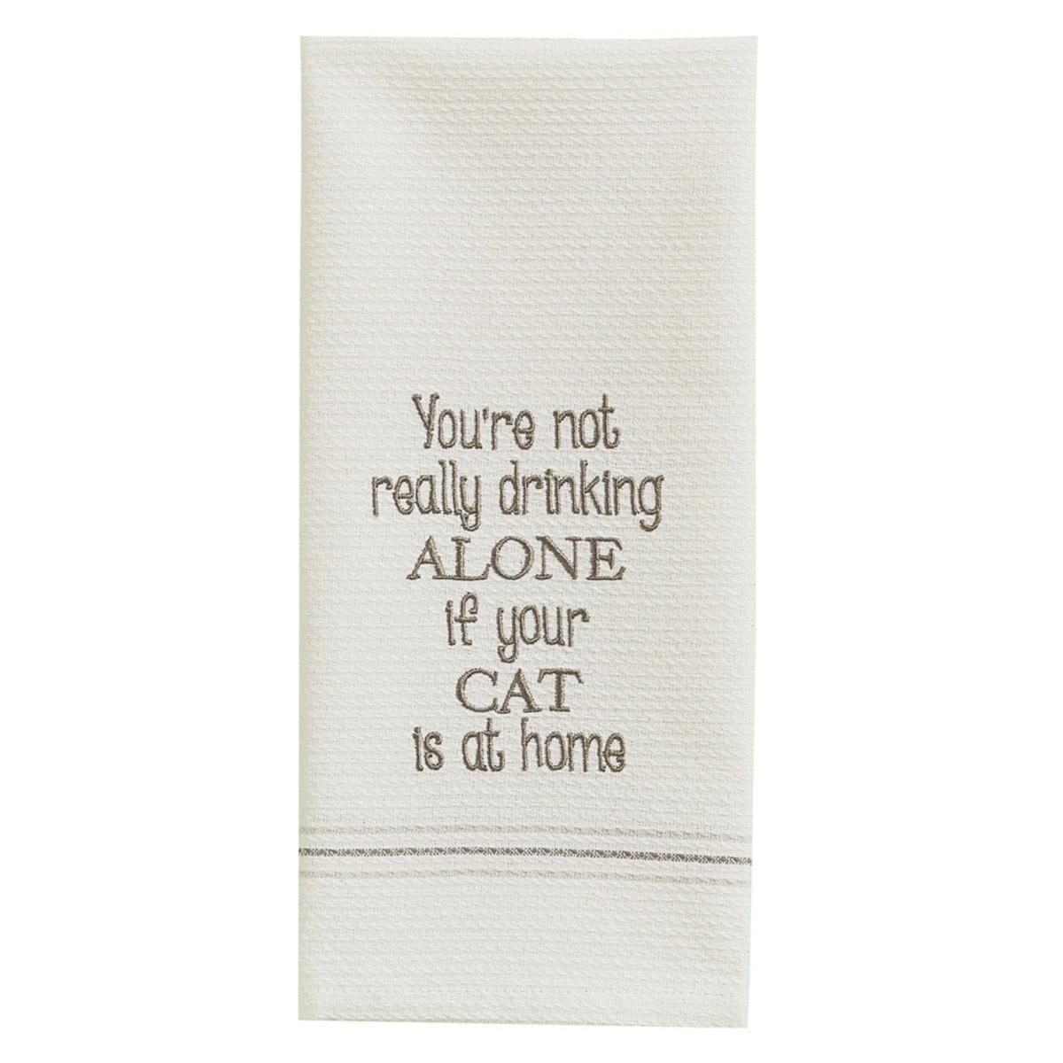 Cat At Home Embroidered Dishtowel - Set of 2 Park Designs - The Fox Decor