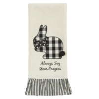 Always Say Your Prayers Applique Dishtowel - The Fox Decor
