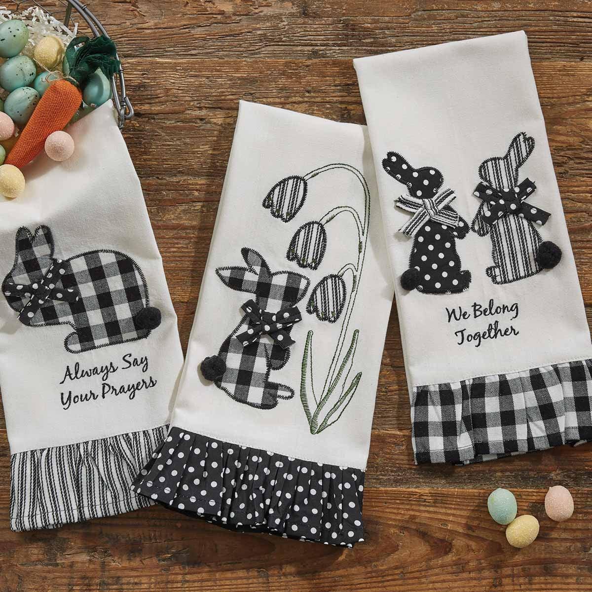 Always Say Your Prayers Applique Dishtowel - The Fox Decor