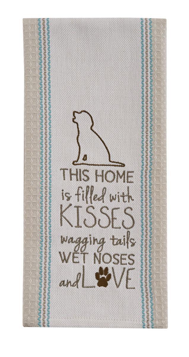 Filled with Kisses Embroidered Dishtowel - Set of 2 Park Designs - The Fox Decor