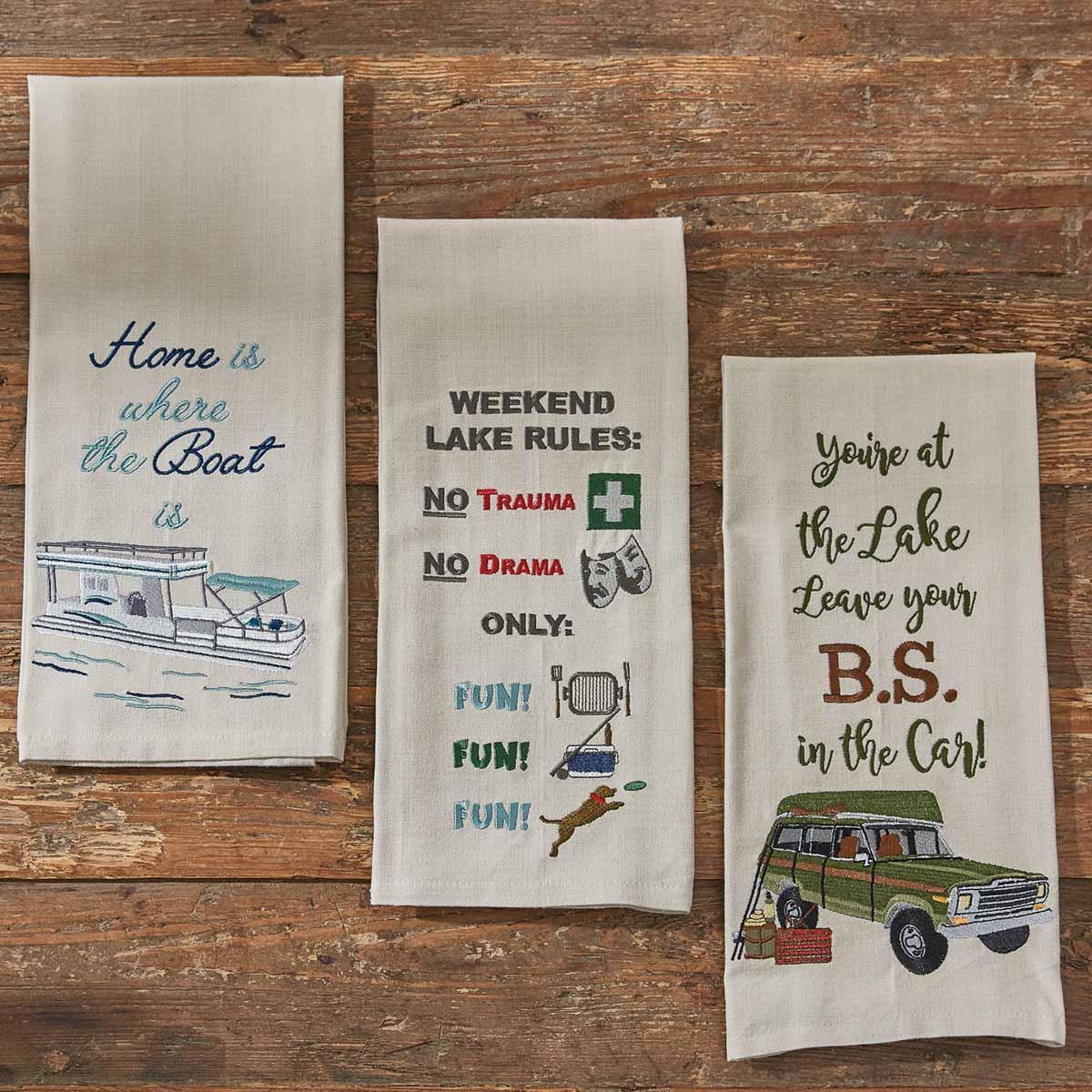 Leave Your Bs Embroidered Dishtowel - Set of 2 Park Designs - The Fox Decor