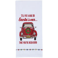 I'll Put A Bug In Santa's Ear Embroidered Dishtowel - Set of 6 Park Designs - The Fox Decor